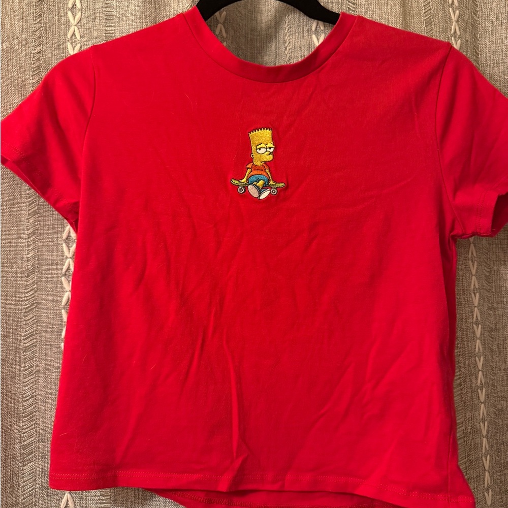 The Simpsons red Bart baby T crop
